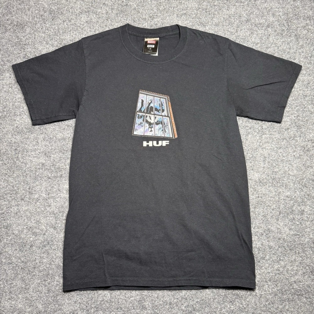 HUF x Marvel Black Suit Spider Man Adult T-Shirt Size Small